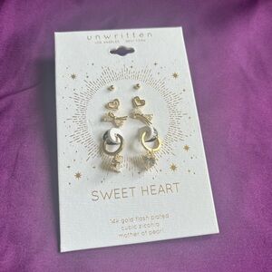 Unwritten Gold and Silver Pearl Accent Earrings
